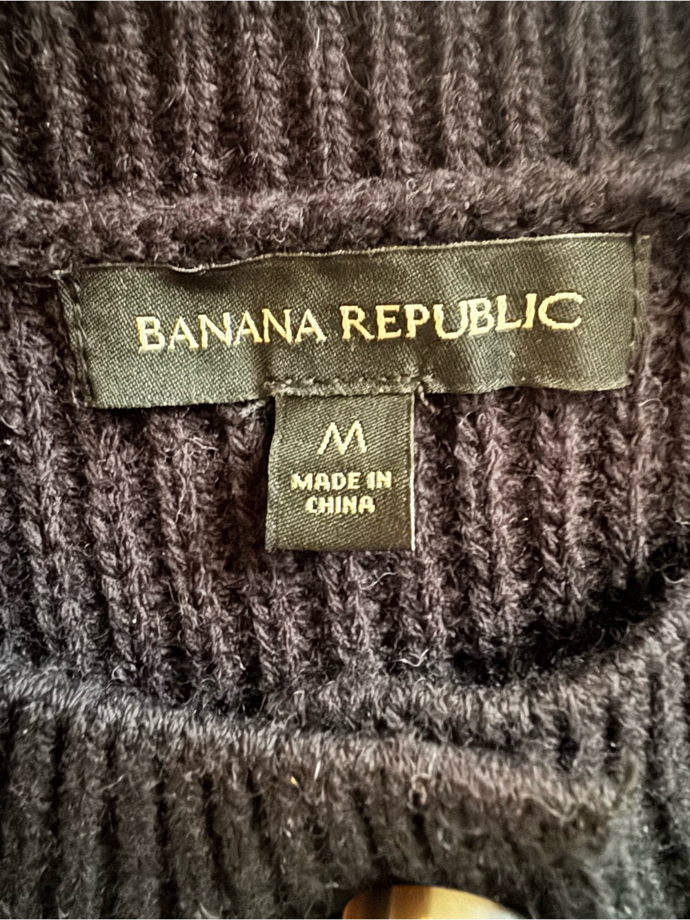 Banana Republic Black Ribbed Crewneck Sweater